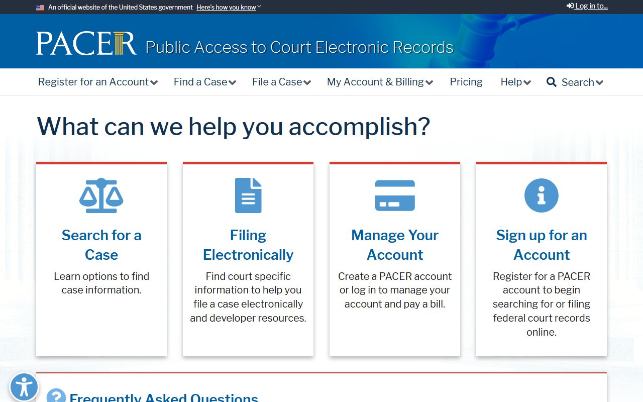 Clark County court dockets federal PACER access