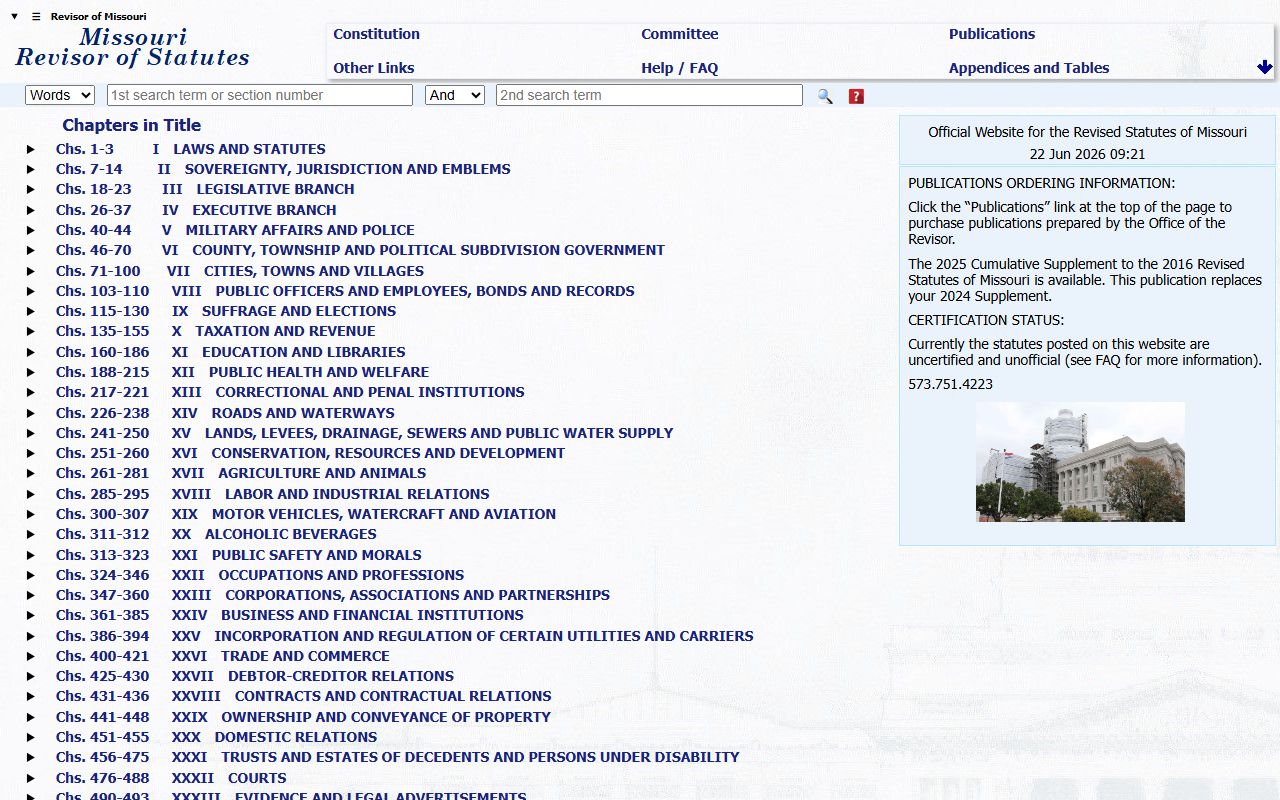 Clark County court records Missouri Revisor of Statutes