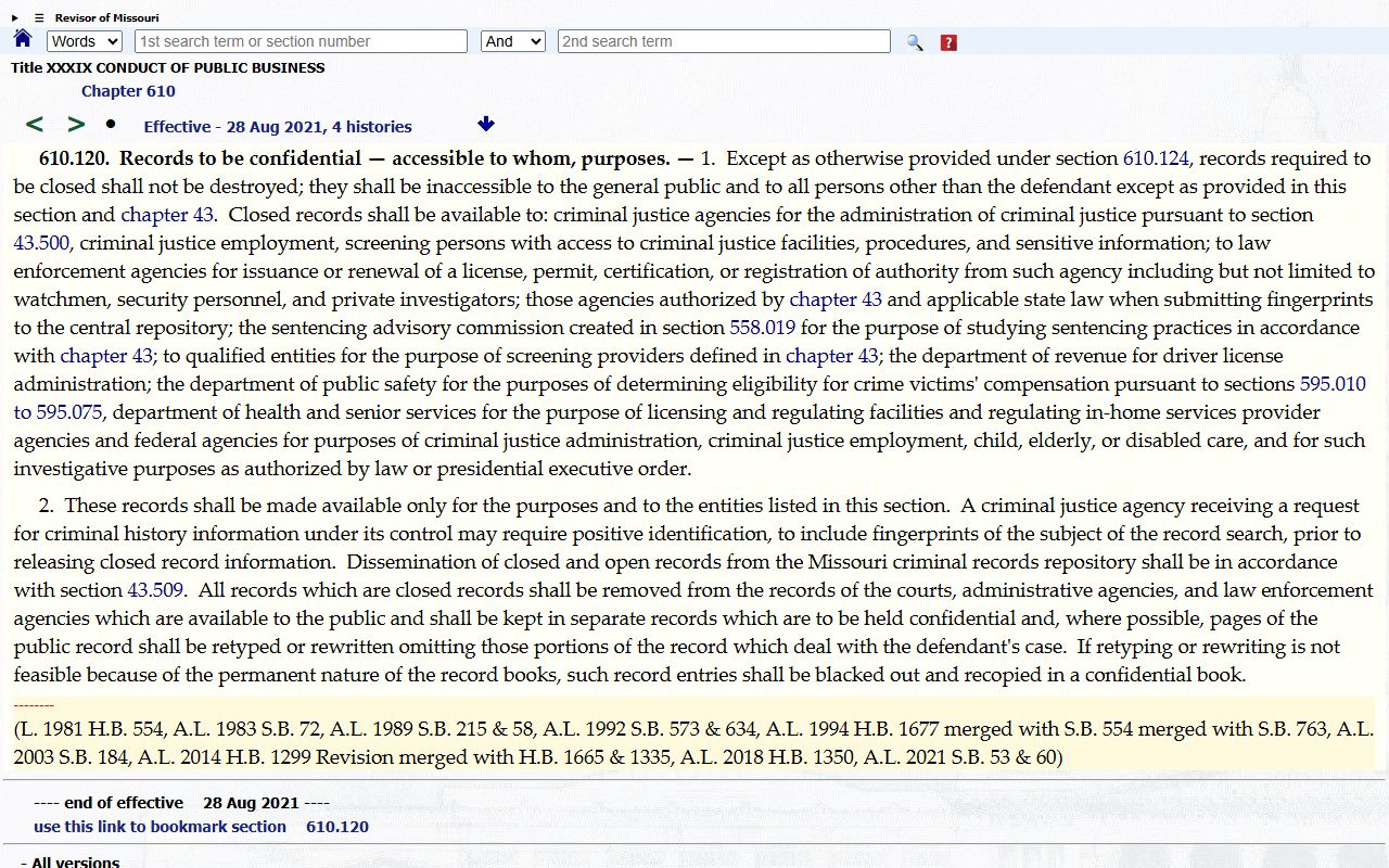 Clark County criminal court records law enforcement access limitations
