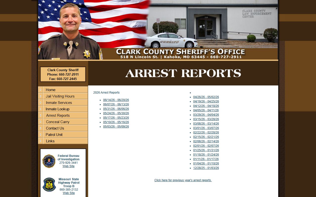Clark County warrant records sheriff arrest reports page